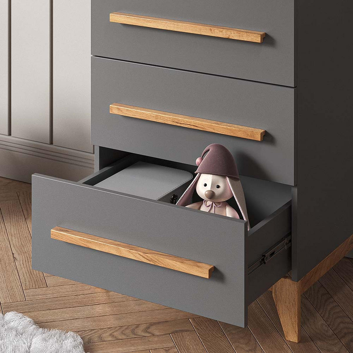 KREDENC Malia Šedá - šedá, kompozitní dřevo (53.4/88/60cm) - VitaliSpa