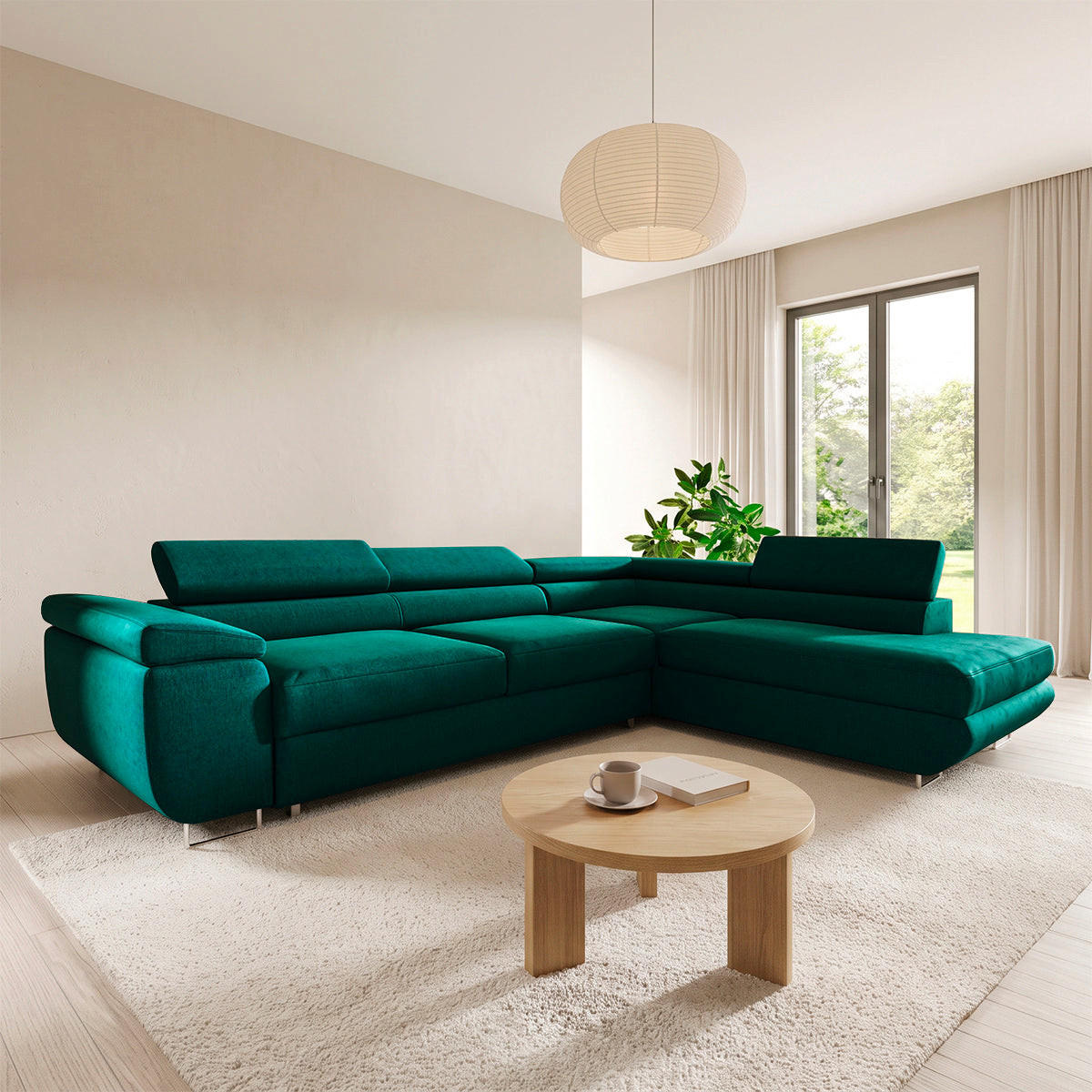 ECKSOFA Lyam 4 Sitzplätze Tannengrün - Grün, Textil (271/201cm) - Petits-meubles
