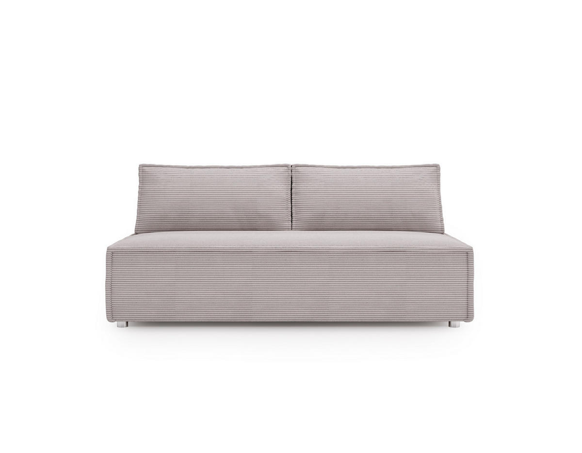 SCHLAFSOFA Mit Bettkasten DUO Poso Stoff Hellgrau - Hellgrau, Holz (198/89/90cm) - Kaiser Möbel