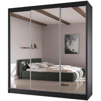 SCHWEBETÜRENSCHRANK Homa II 200/61/215 schwarz - Schwarz, Holzwerkstoff (200/215/61cm) - Beautysofa