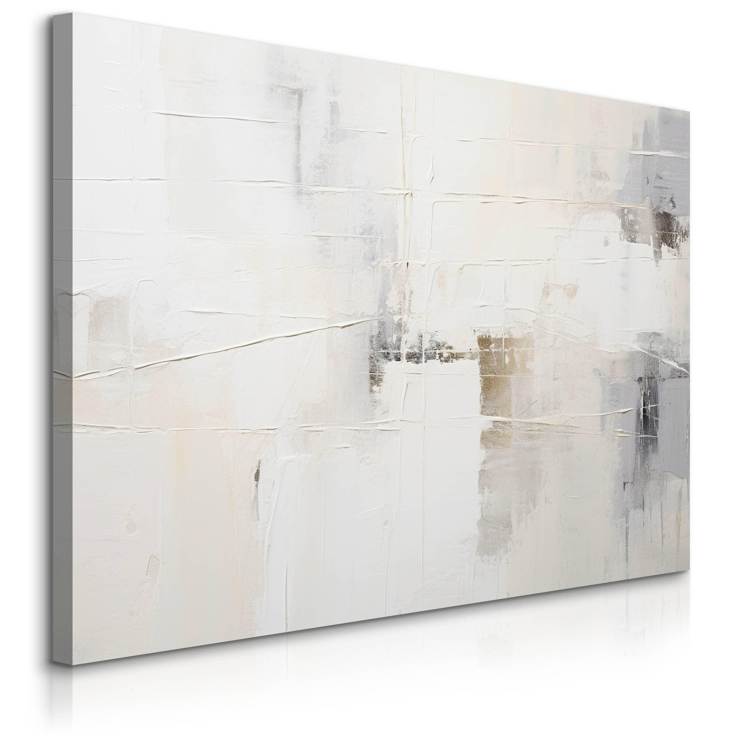 LEINWANDBILD Abstraktion Moderne Muster für Büro 120/80 cm - Beige/Schwarz, Textil (120/80cm) - Muralo