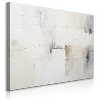 LEINWANDBILD Abstraktion Moderne Muster für Büro 120/80 cm - Beige/Schwarz, Textil (120/80cm) - Muralo