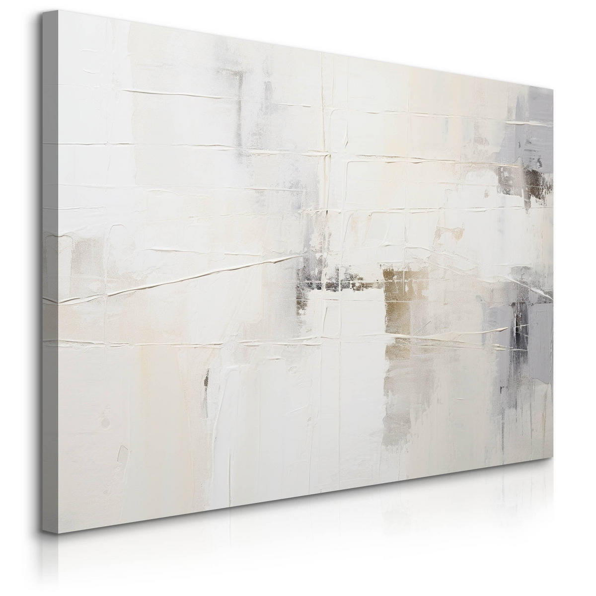 LEINWANDBILD Abstraktion Moderne Muster für Büro 120/80 cm - Beige/Schwarz, Textil (120/80cm) - Muralo