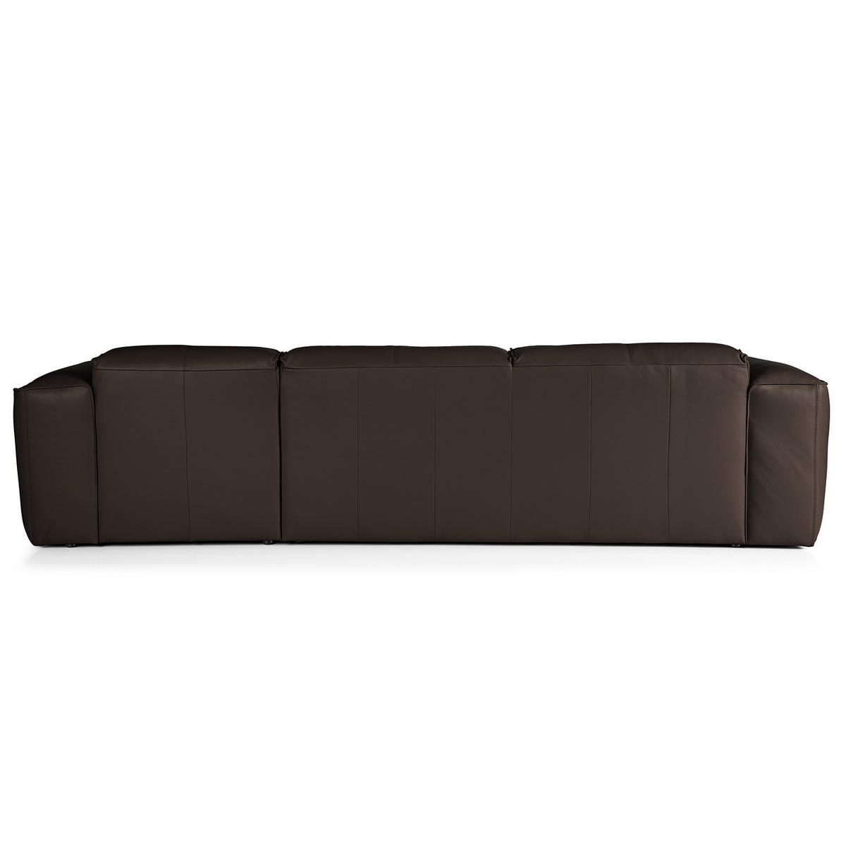 3-SITZER ECKSOFA mit Longchair - Dunkelbraun/Schwarz, Leder/Kunststoff (284/173cm) - home24