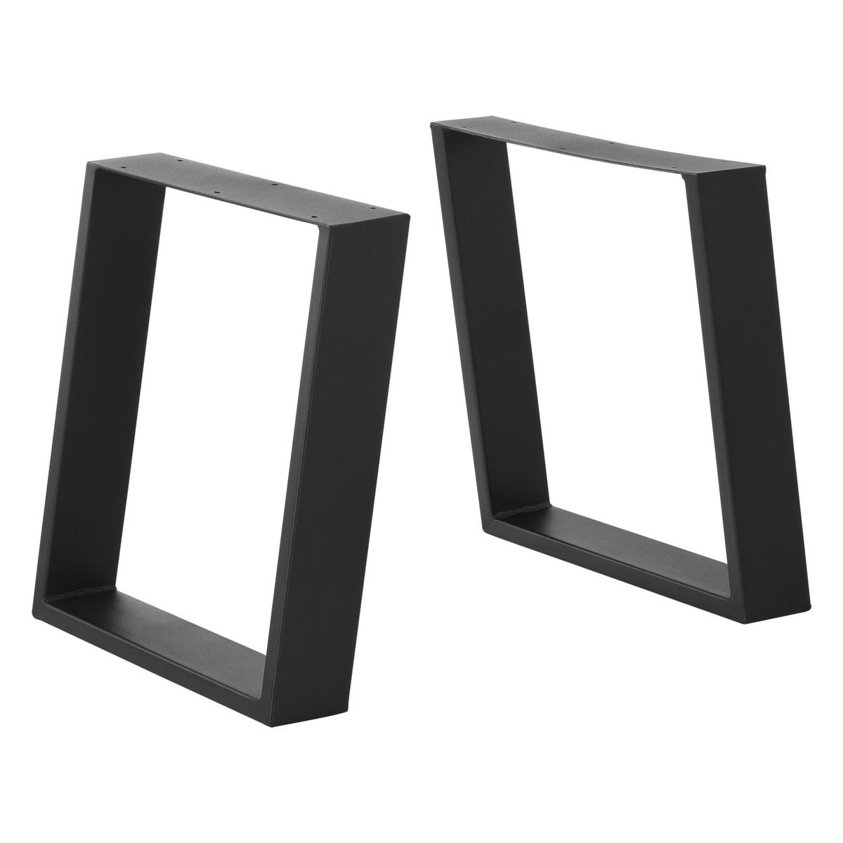 TISCHGESTELL-SET 2 TLG. Lülsfeld - Schwarz, Metall (40/43/8cm) - [en.casa]