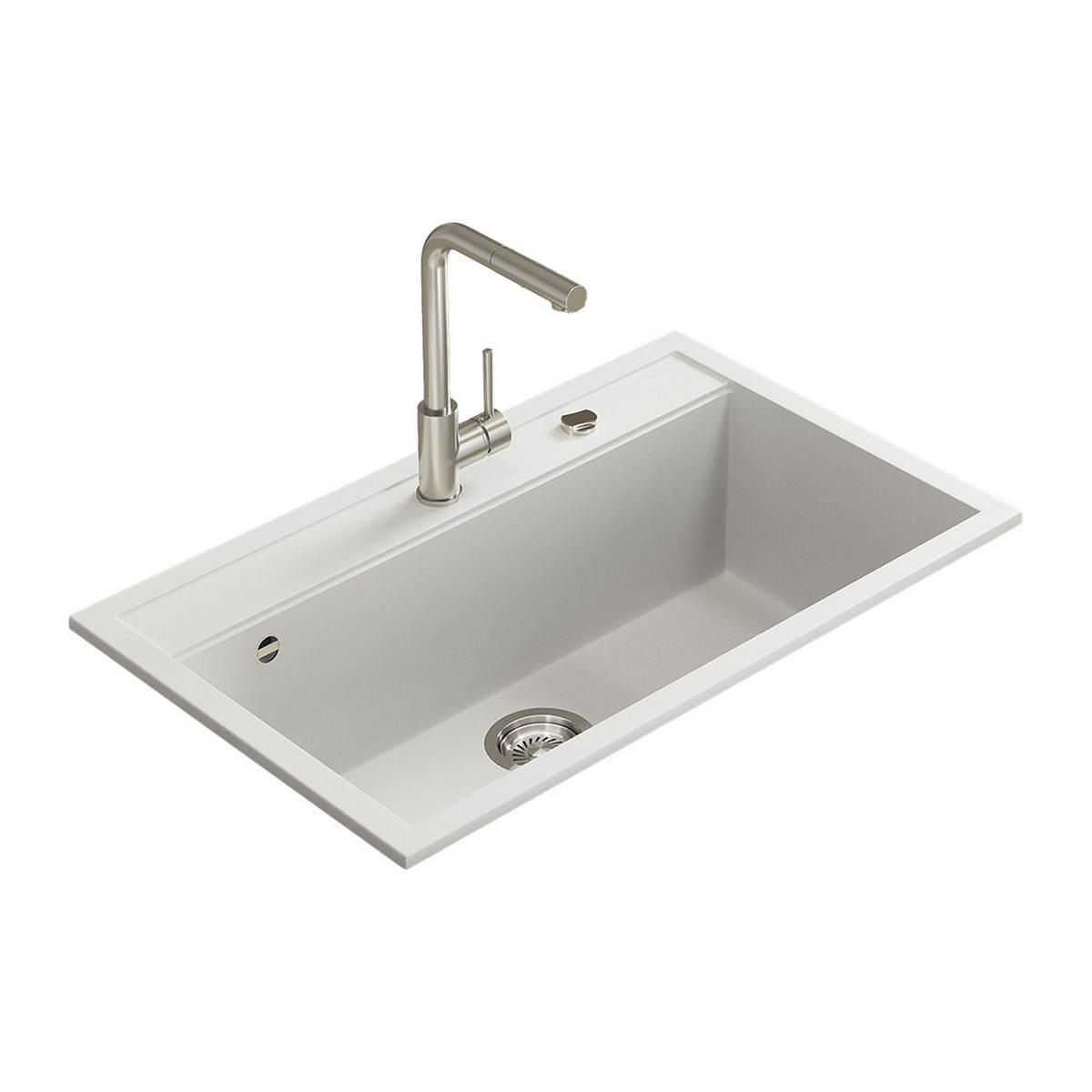 SPÜLBECKEN Sydney Weiß 80 x 51 cm - Weiß, Keramik (80/20/51cm) - Bergstroem