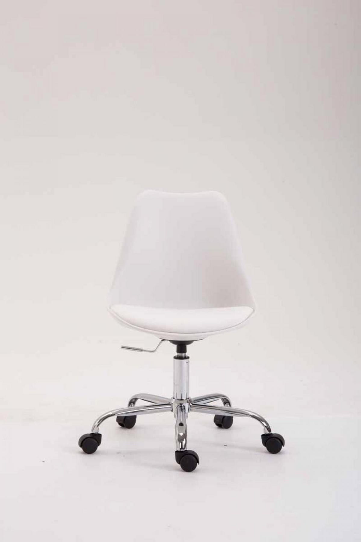 DREHSTUHL Kunststoff Weiß - Chromfarben/Weiß, Kunststoff/Metall (48/81/54cm) - CLP