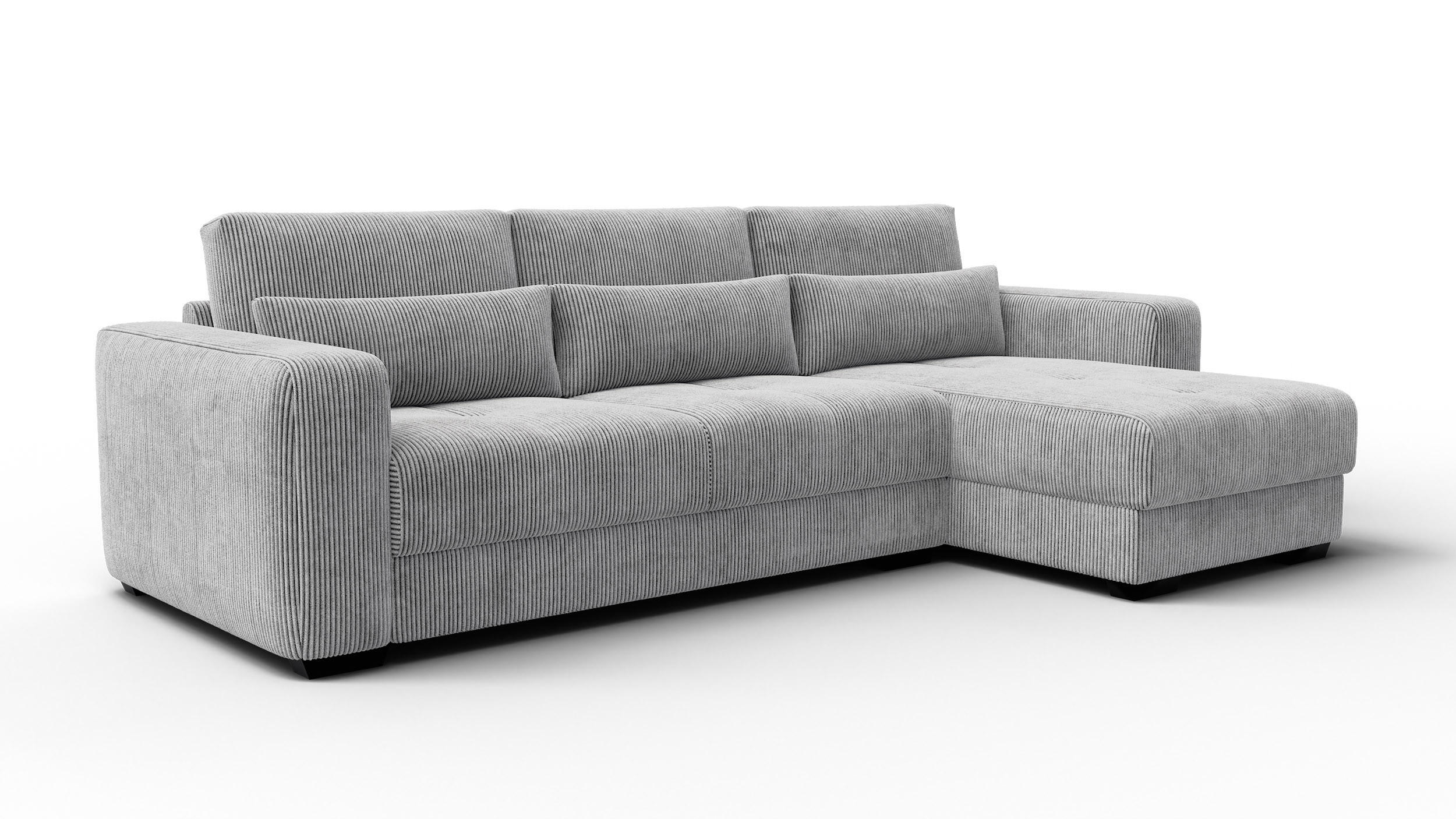 ECKSOFA OLI 4-Sitzer rechts, hellgrau - Hellgrau, Holz/Textil (295/172cm) - Courtois Laville