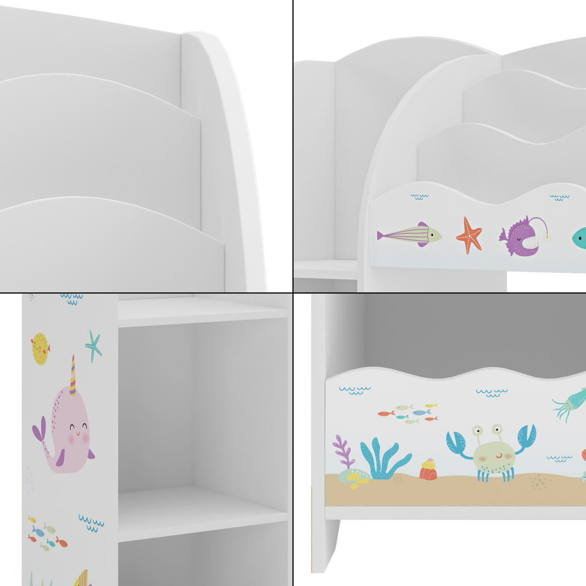 KINDERREGAL Lysekil - Pink/Lila, Holzwerkstoff (93/100/30cm) - [en.casa]