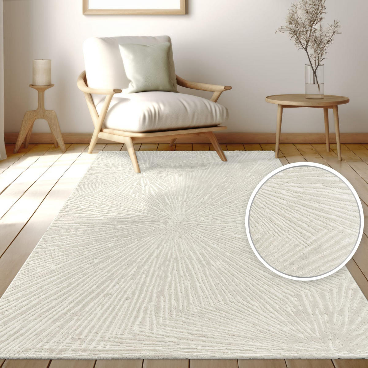 KURZFLORTEPPICH, einfarbig, aus Polypropylen, Florhöhe 9 mm, Creme, 80 x 150 cm - Creme, Textil (80/150cm) - KADIMA DESIGN