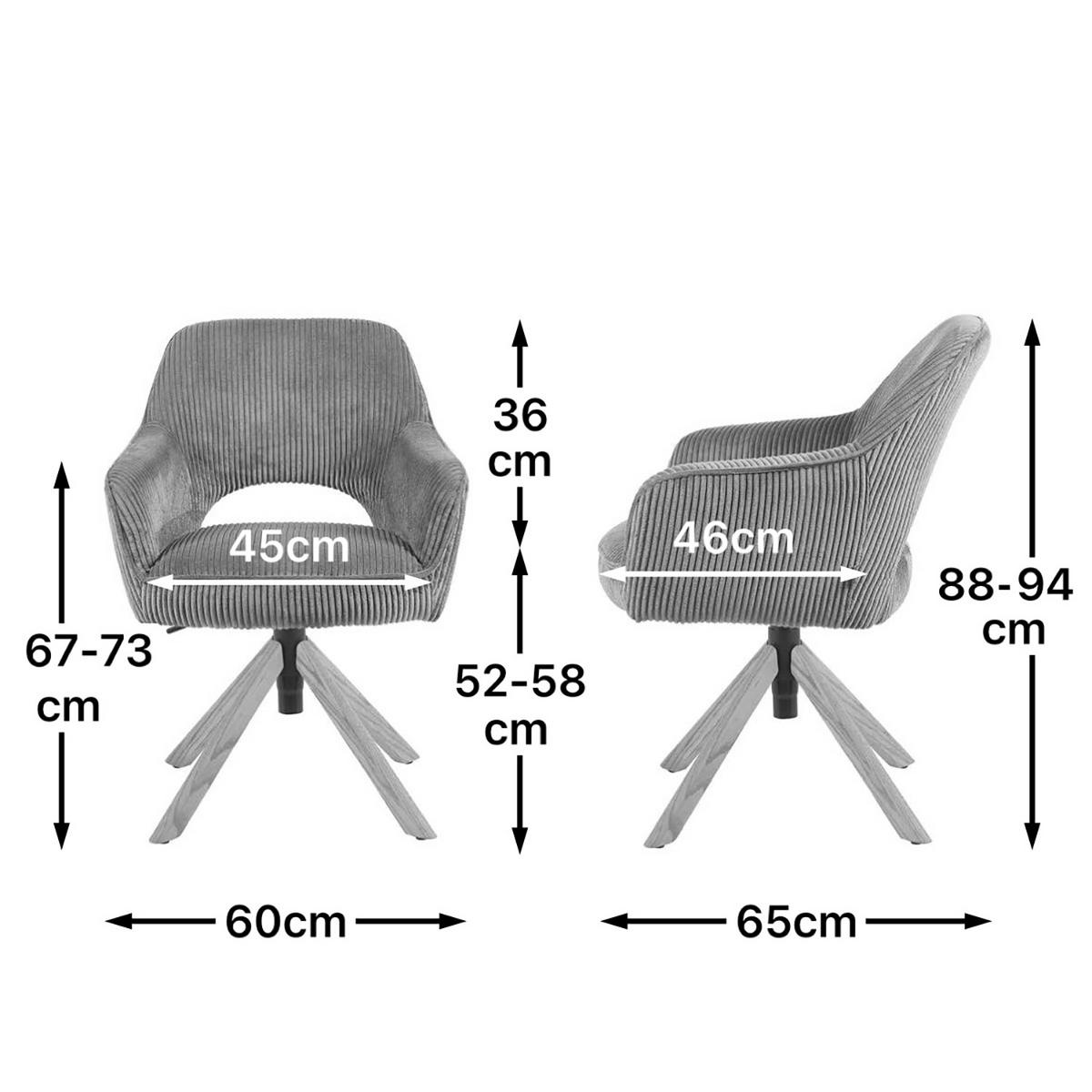 BÜROSTUHL Mika-Amia - Honigeiche/Grün, Eichenholz/Holz (60/88/65cm) - DUBI Möbel