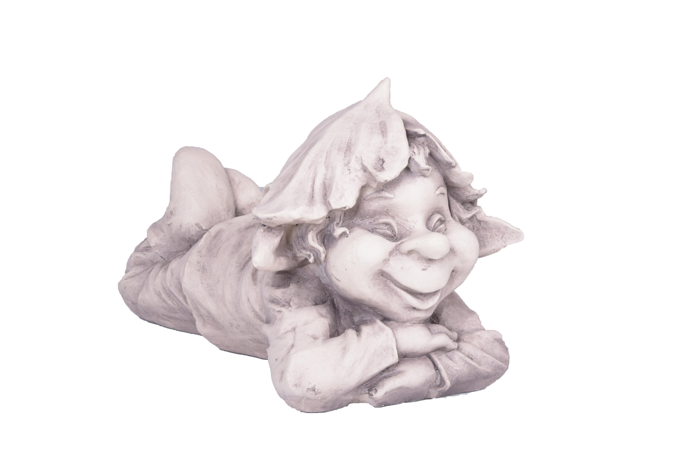 GARTENFIGUR Noah Troll Weiß 25x23x43cm - Weiß, Kunststoff (23/25/43cm) - DELUKE