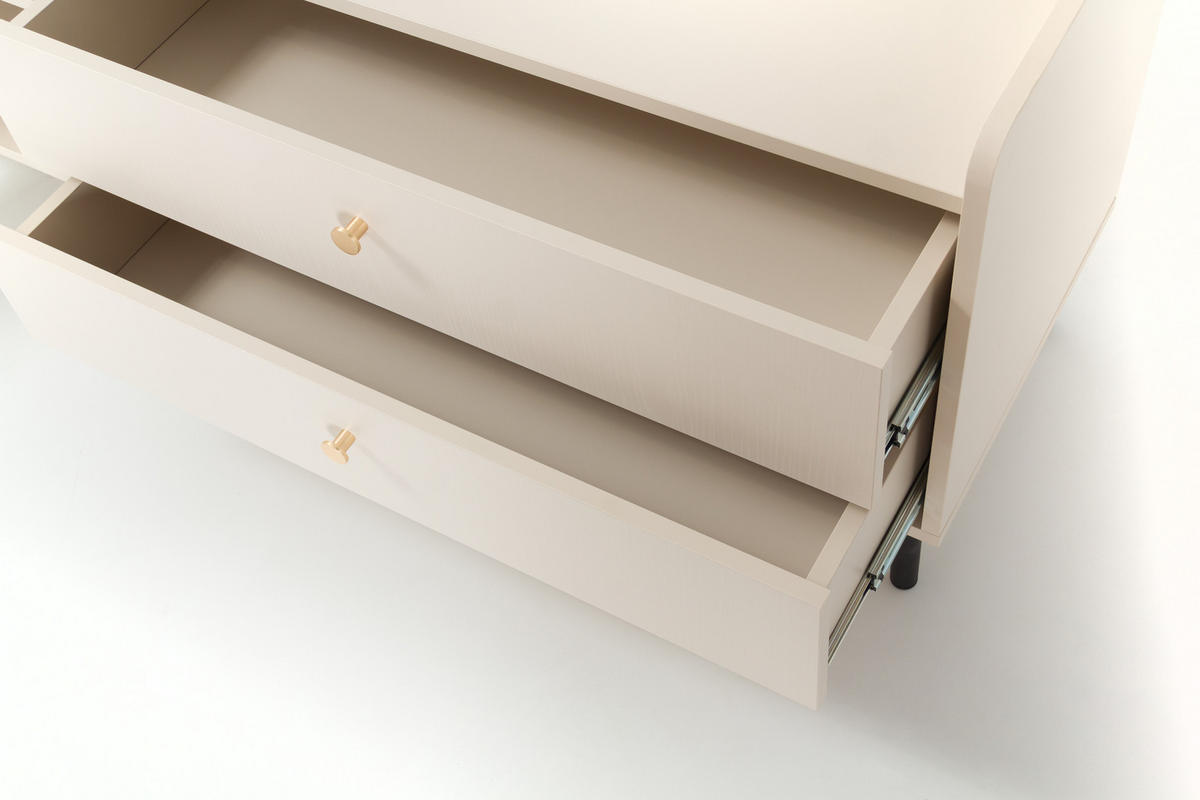 KOMMODE ASTREA 103,5/91/42cm mit 3 Schubladen 1 Türen Beige - Beige, Holzwerkstoff (103.5/91/42cm) - MASSENO