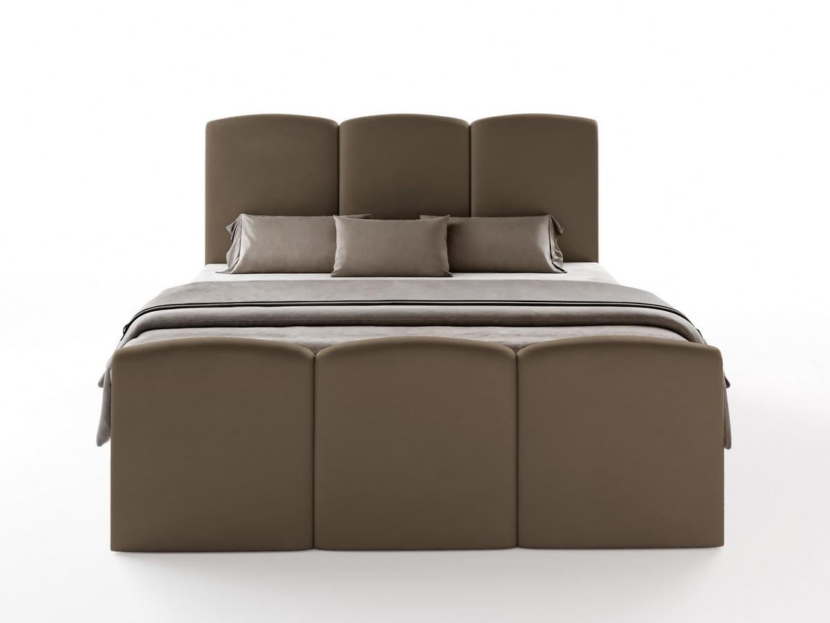 BOXBETT SAVIO 180x200 cm mit Bettkasten, Bonell-Matratze H3 und Topper – Samt Braun - Braun, Textil (180/200cm) - Luxkor24