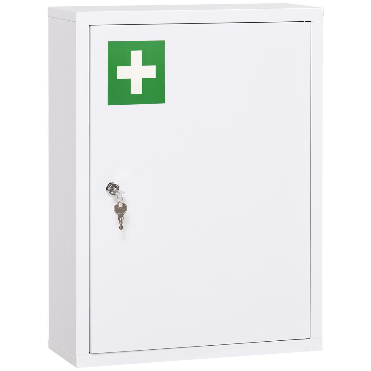 MEDIZINSCHRANK mit 3 Fächern, 3 Schlüsseln, Stahl, Weiß - Weiß, Metall (15/53.5/40cm) - Kleankin