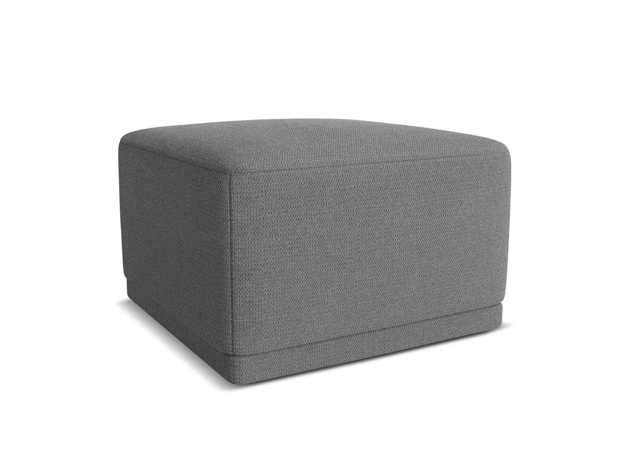 POUF Chenille Stoff Grau - Schieferfarben/Schwarz, Kunststoff/Textil (65/40/65cm) - Makamii