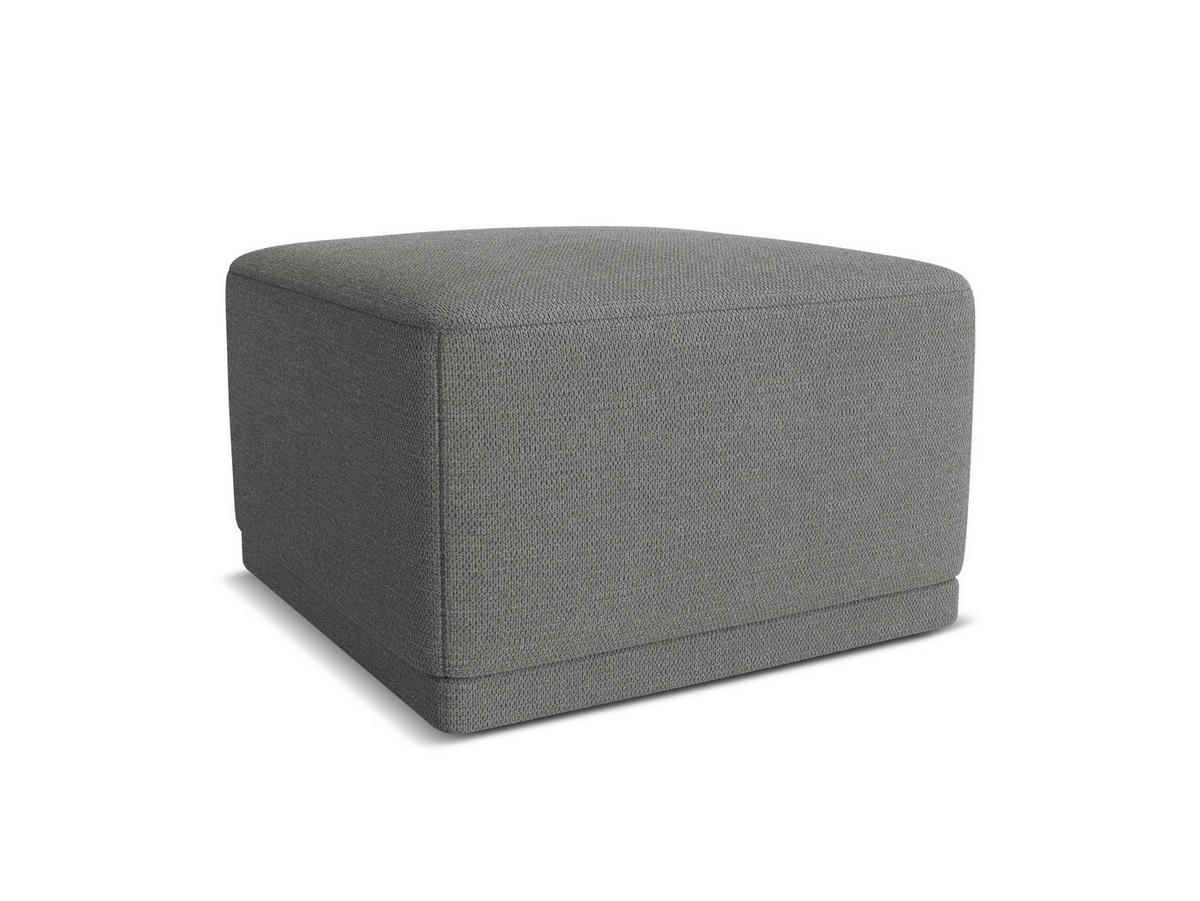 POUF Chenille Stoff Grau - Schieferfarben/Schwarz, Kunststoff/Textil (65/40/65cm) - Makamii
