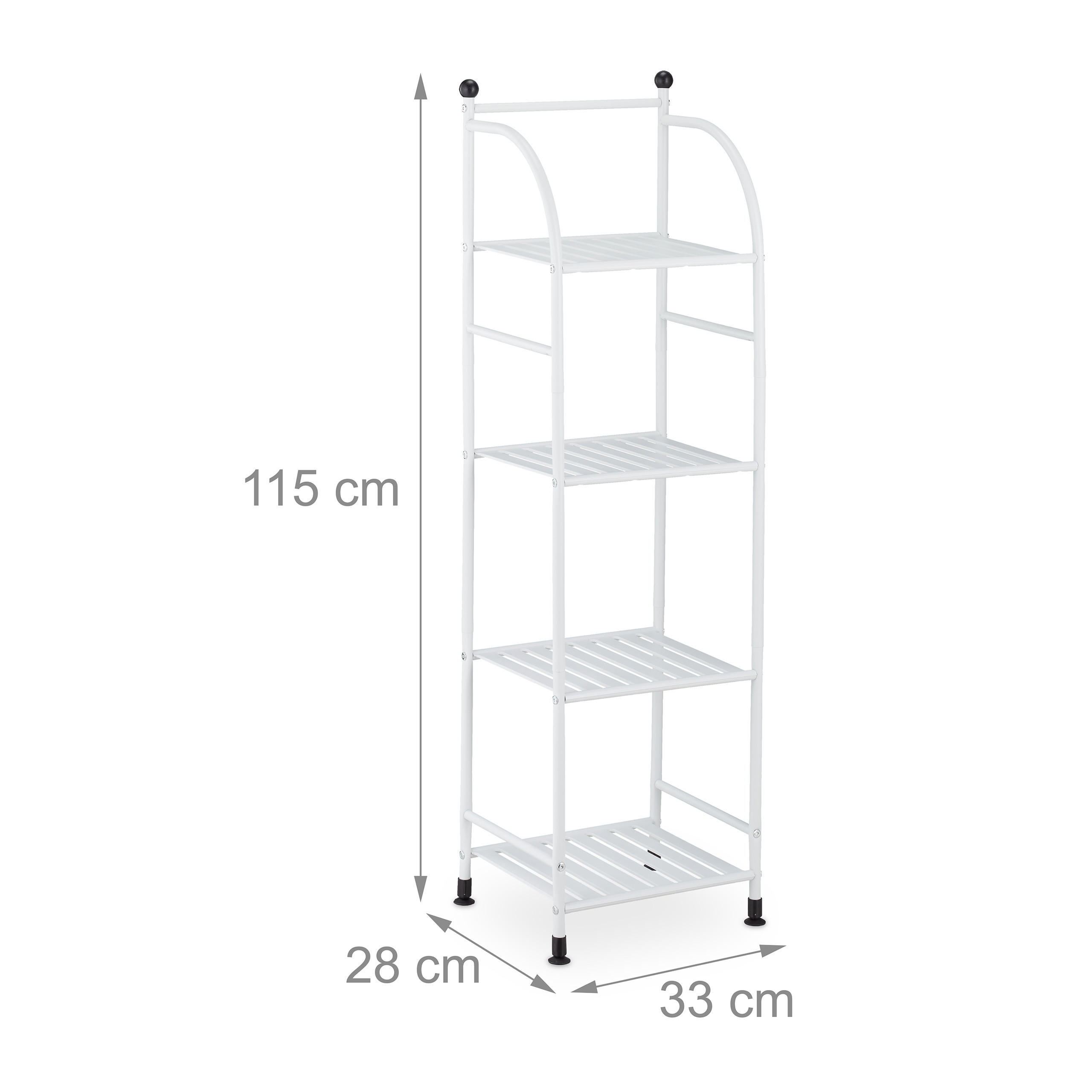 Thumbnail - Relaxdays Standregal, Weiß, Metall, 33x115x28 cm, Wohnzimmer, ,