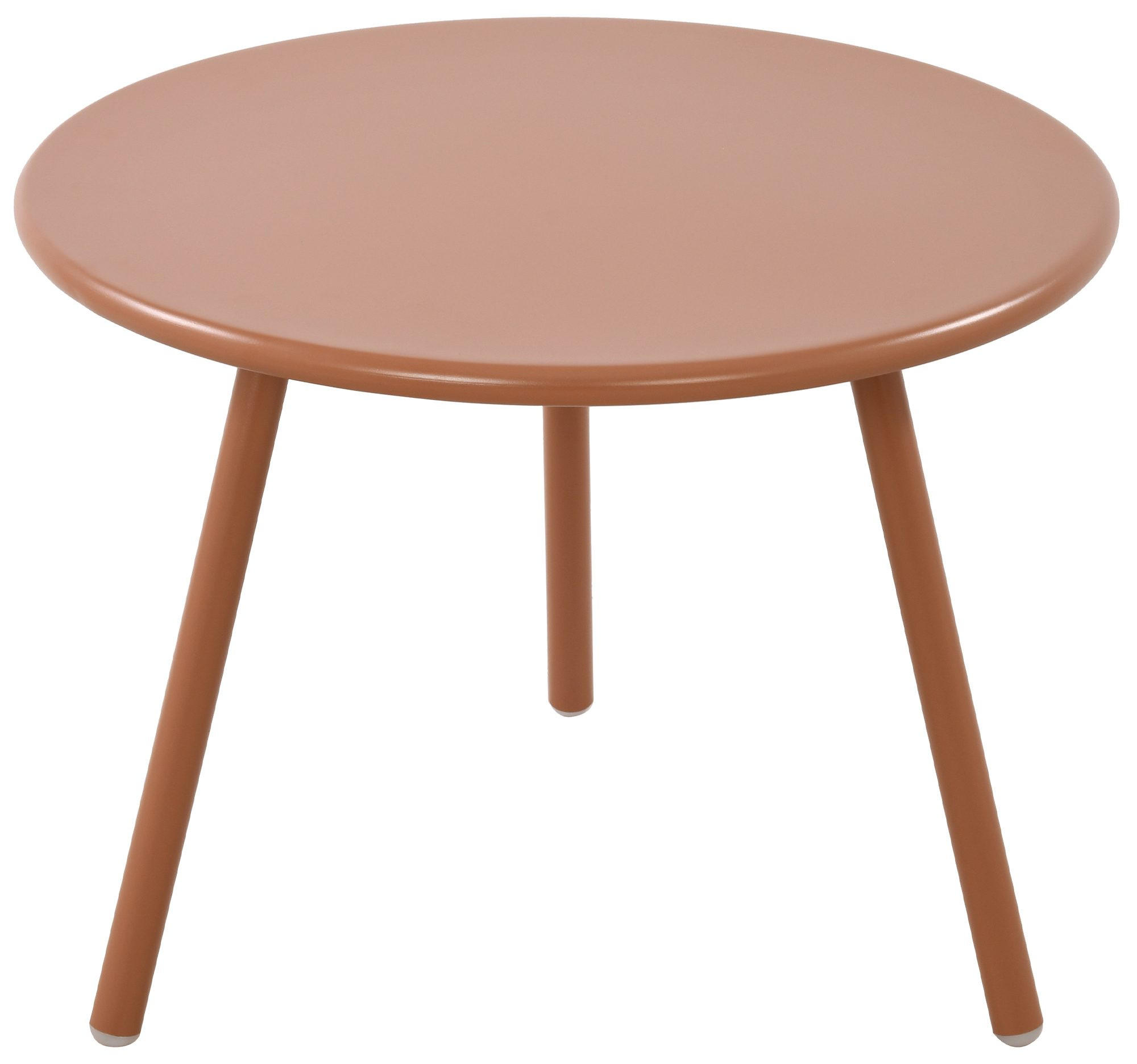 COUCHTISCH rund 60 cm Kunststoff terracotta - Terra cotta, Kunststoff/Metall (60/60/45cm) - CLP