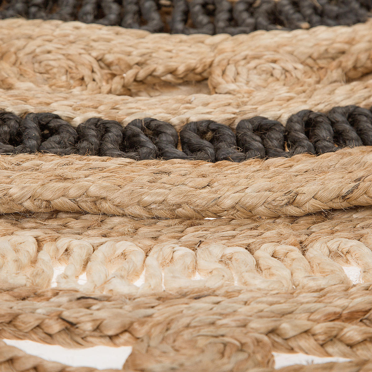 TEPPICH geflochten Goyne 140/140 cm - Beige, Naturmaterialen (140/140cm) - Beliani