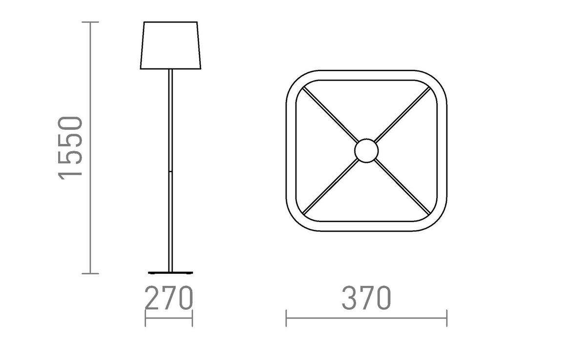 STEHLEUCHTE PERTH beige/weiß 15 W - Weiß, Metall (37/37/155cm) - Rendl