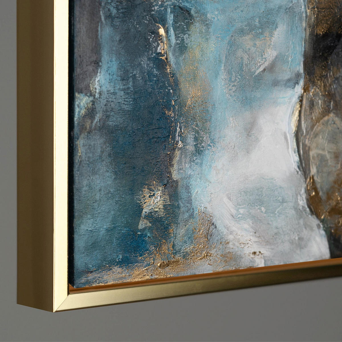 GEMÄLDE Goldene Konsonanzen Schattenfugenrahmen Gold 120x80 cm - Goldfarben, Holz (120/80cm) - YS-art gallery