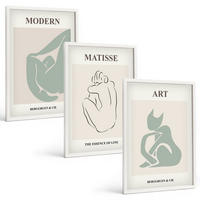 BILDER SET 3er Set - 40x60 cm Weißer Rahmen - Abstrakte Pastellfiguren - Weiß, Kunststoff (40/60cm) - TULUP