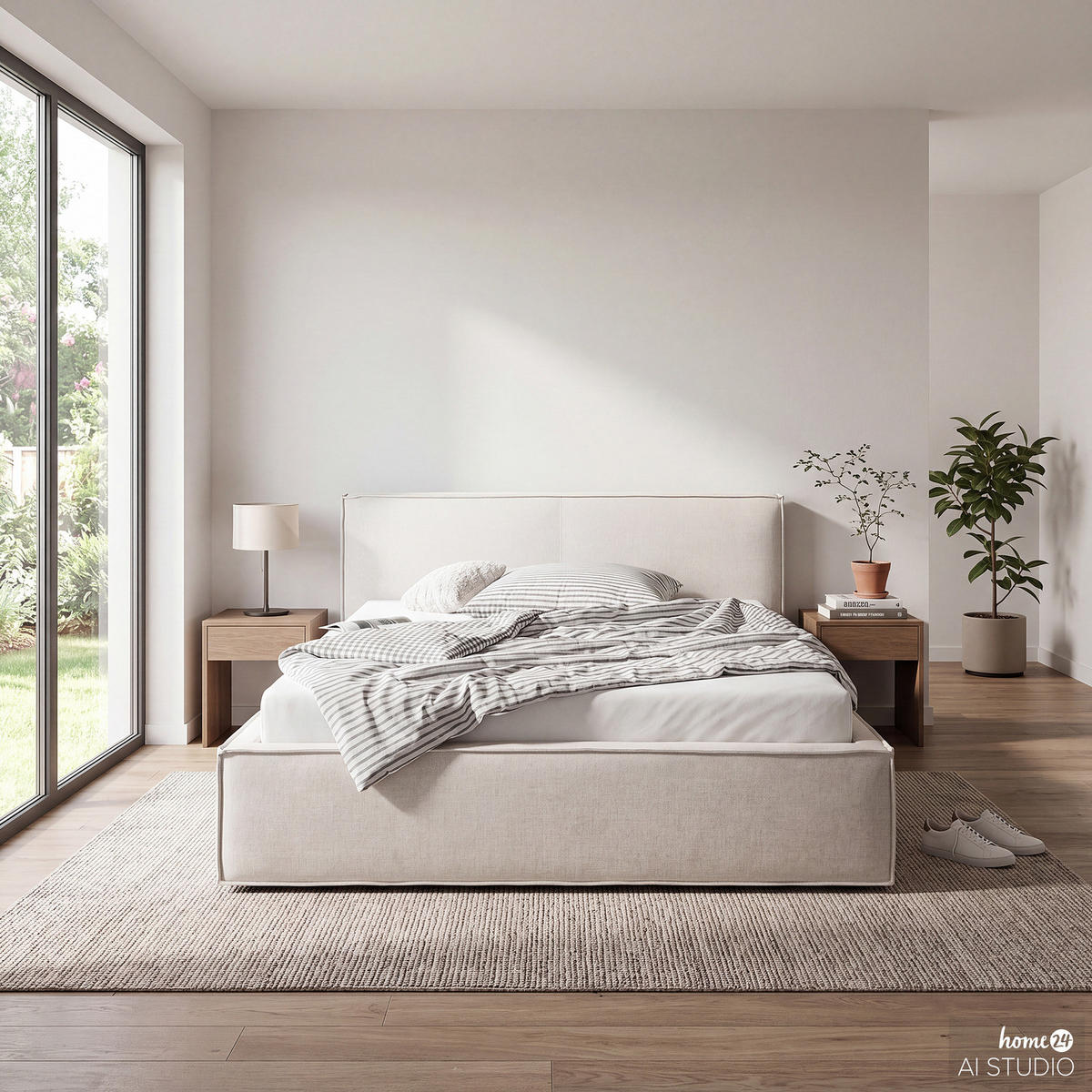 POLSTERBETT - Weiß, Textil (180/200cm) - home24