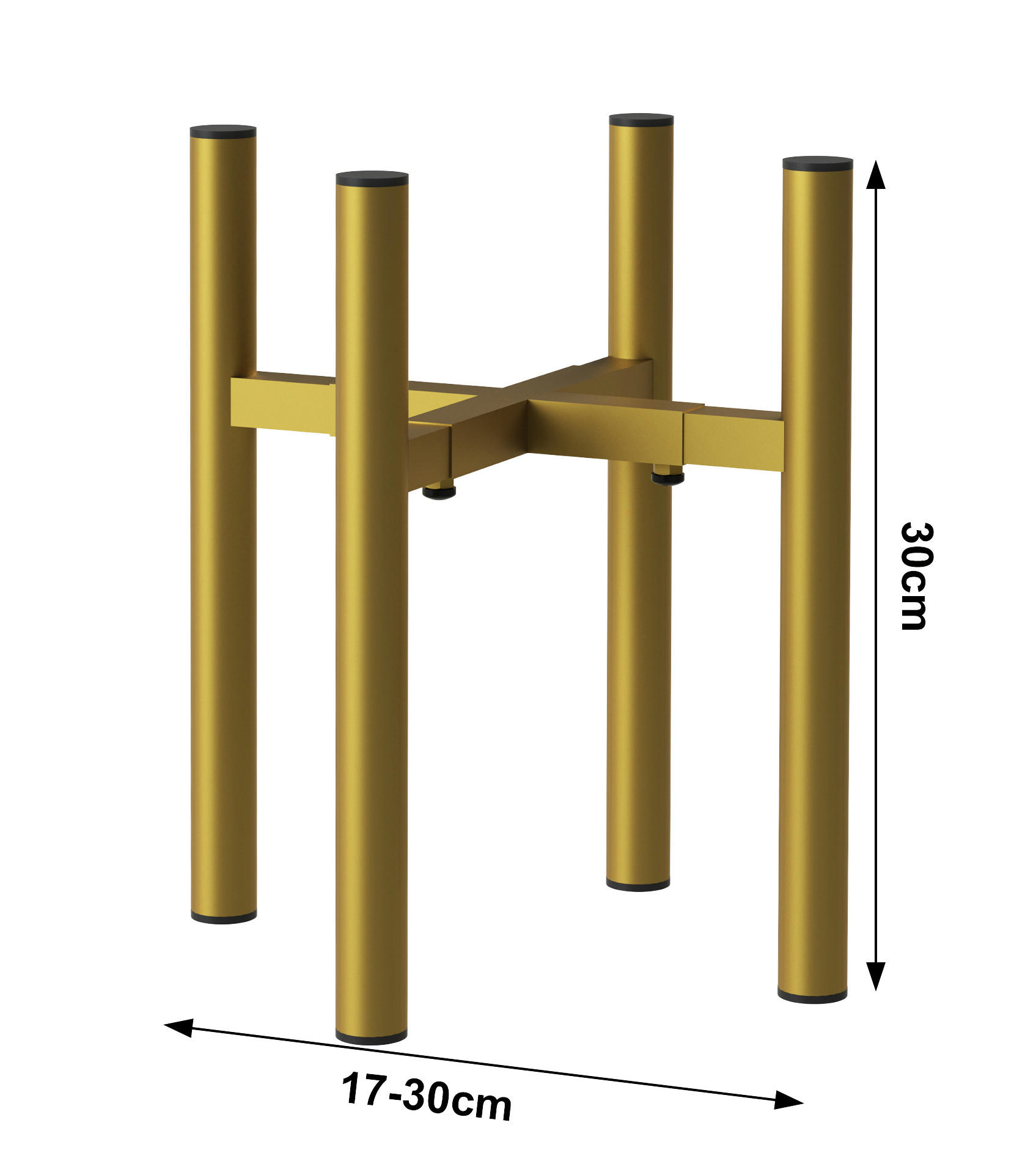PFLANZENSTÄNDER verstellbar Gold Metall 30 cm 96474 - Goldfarben, Metall (30/30/30cm) - DanDiBo