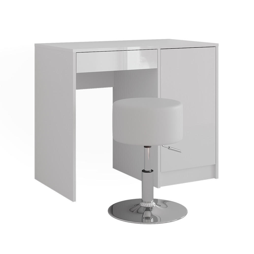 Vicco TOALETNÍ STOLEK Sherry, Bílá/Bílá vysoký lesk, 89.8 cm bez zrcadla, se stoličkou