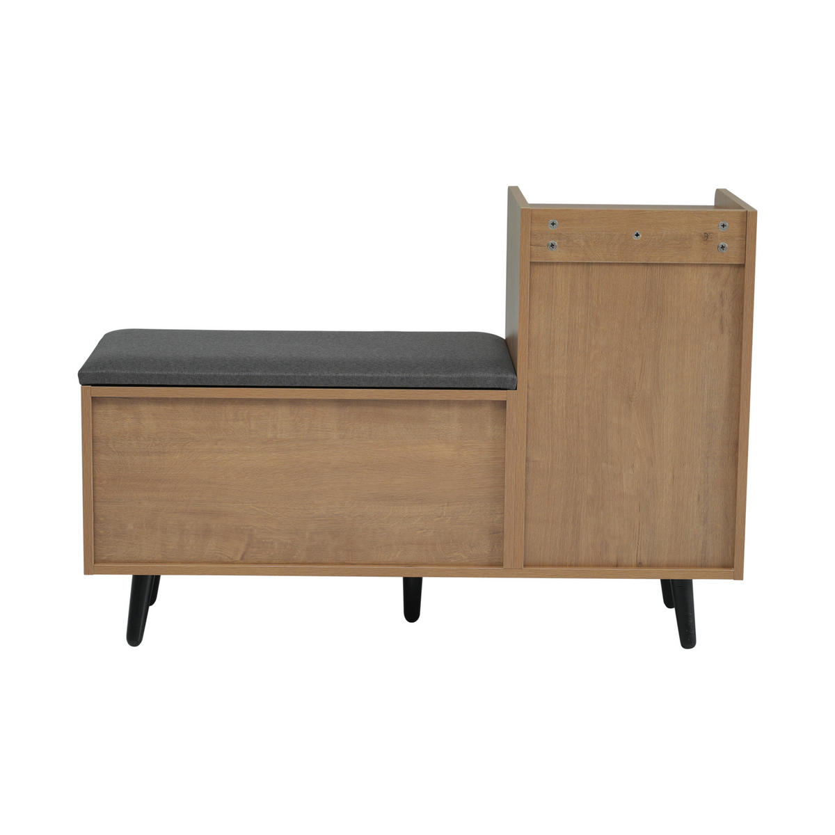 SCHUHBANK 100 cm Natur mit Stauraum, 3 Türen und gepolstertem Sitz für Flur - Naturfarben, Holzwerkstoff (100/68.5/34cm) - Urban Meuble