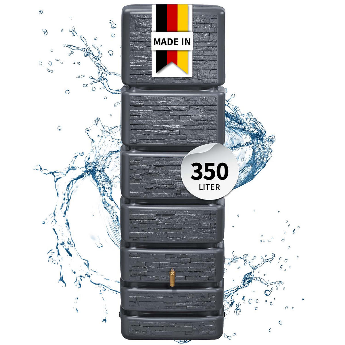 WANDTANK 350 L, graphite grey - Grau, Kunststoff (60/184/39cm) - 4rain
