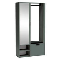 GARDEROBENSCHRANK MILANO UNI Sitzbank - Dunkelgrün, Holzwerkstoff (100/190/33cm) - Meblini