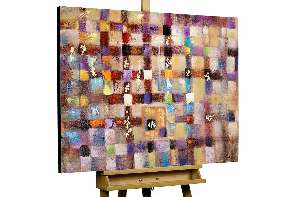ACRYLBILD HANDGEMALT 100/75 cm - Multicolor, Holz/Textil (2.5/75cm) - KUNSTLOFT