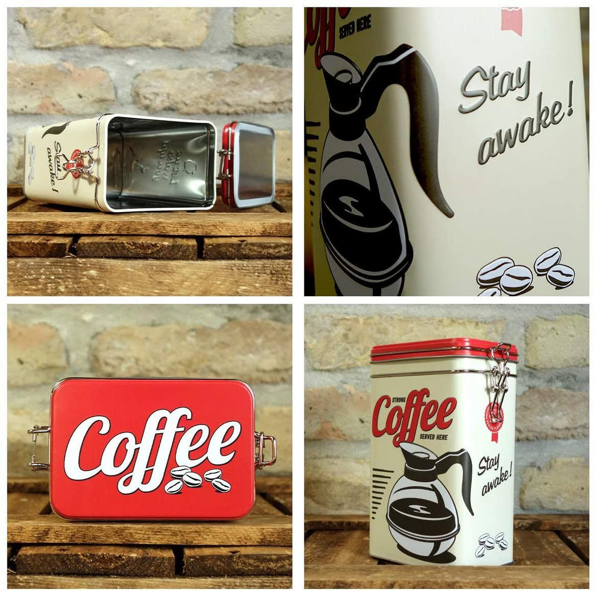 AROMADOSE USA Strong Coffee Served Here - Multicolor, Metall (11/17.5/7.5cm) - Nostalgic-Art