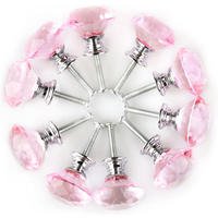 SCHRANKKNOPF Kristall 10er-Set 30 mm - Silberfarben, Metall (3/2.9/0.3cm)