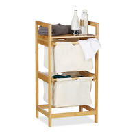 WÄSCHEKORB - Multicolor, Holz/Textil (37/73/33cm) - Relaxdays