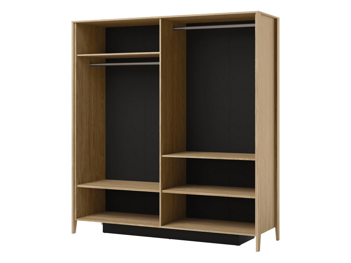 KLEIDERSCHRANK Snugly 4D 01 - Eichefarben/Goldfarben, Holz/Holzwerkstoff (201/216/60cm) - MIRJAN24