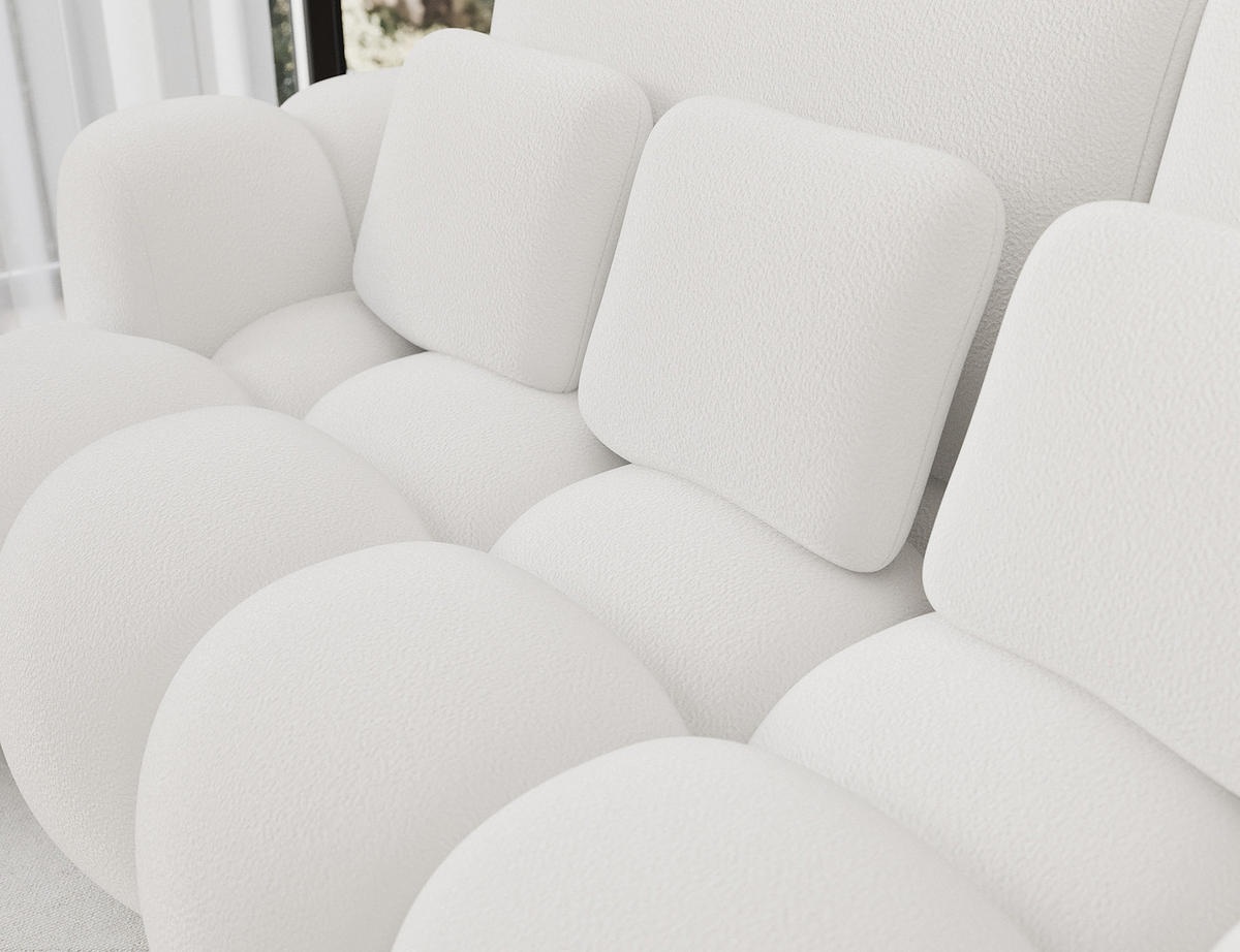 SOFA Elvento - Weiß (Paolli 01) - Weiß, Holzwerkstoff (256/105/119cm) - Möblo