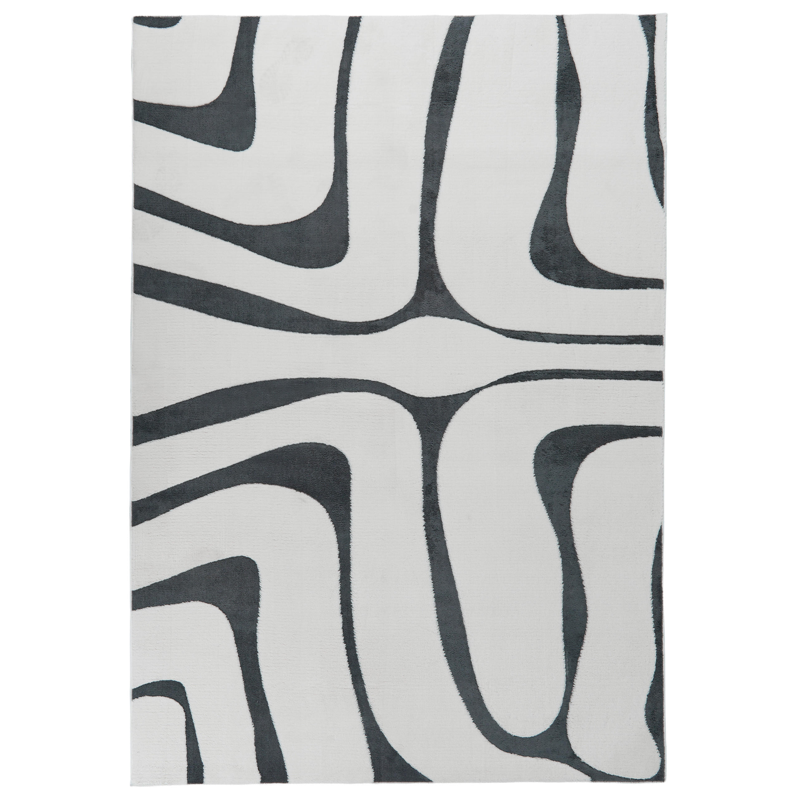 TEPPICH Grau/Weiß 160/230 cm Hartz - Creme/Grau, Textil (160/230cm) - Beliani