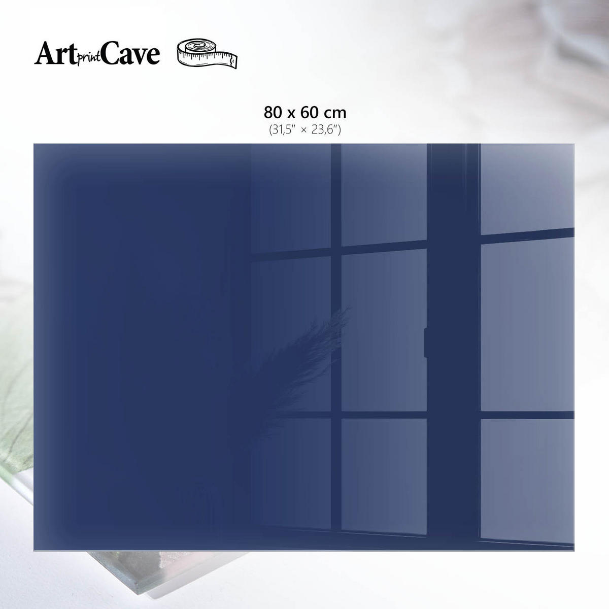 GLASPLATTE 80x60 cm – Leuchtendes Marineblau - Grün, Glas (0.4/80/60cm) - ArtPrintCave