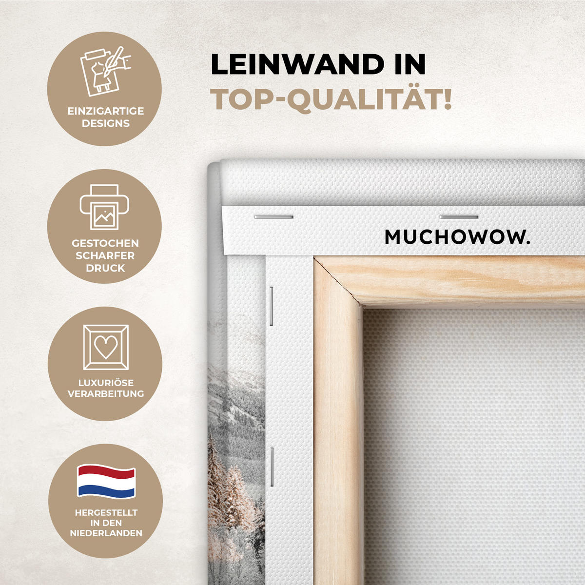 LEINWANDBILD Natur - Winter - Bäume - Berge - Schnee 20x30 cm - Weiß Hochglanz, Textil (20/30cm) - MuchoWow