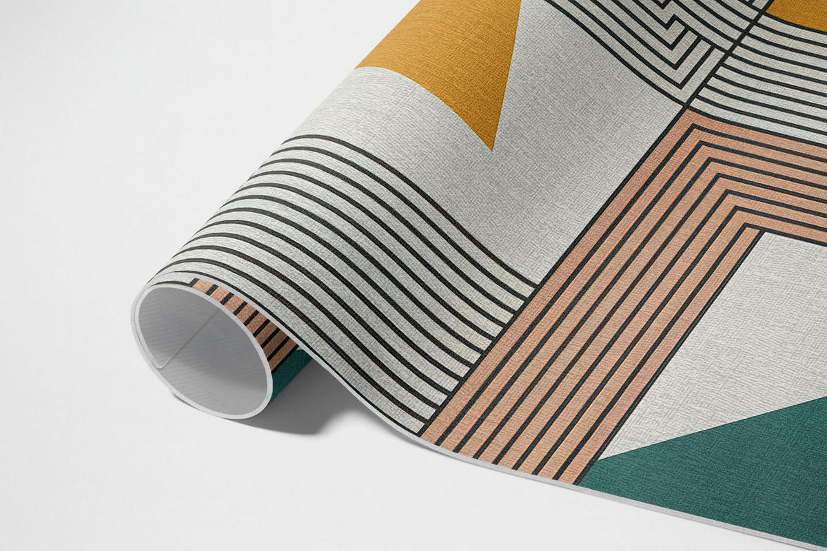 TEPPICH 60x90 cm Bauhaus geometrisch - Taupe, Kunststoff (60/90cm) - Wallfluent