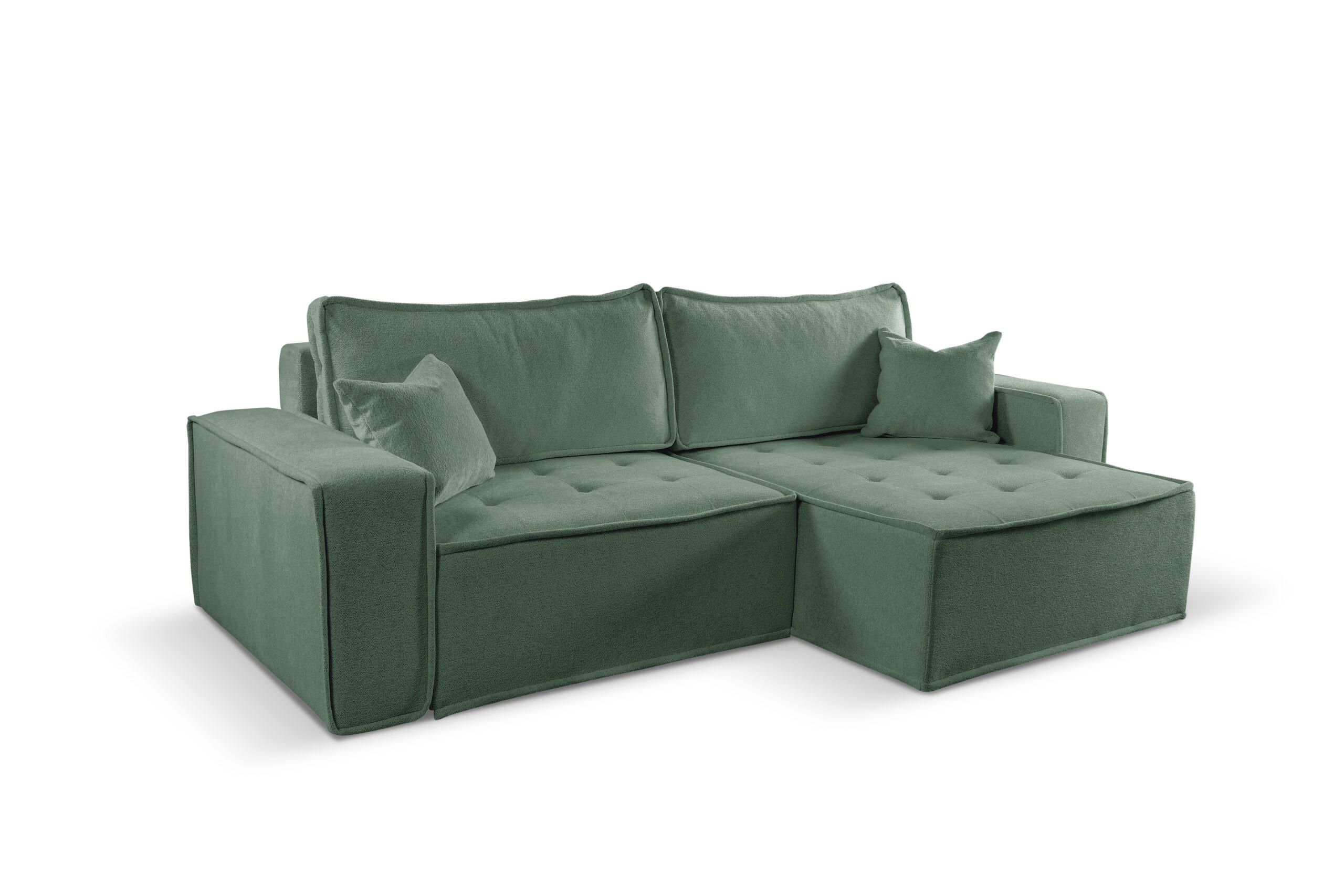 ECKSOFA Bohoo Mit Schlaffunktion Hellgrün Rechts - Hellgrün, Holz (248/140cm) - Kaiser Möbel