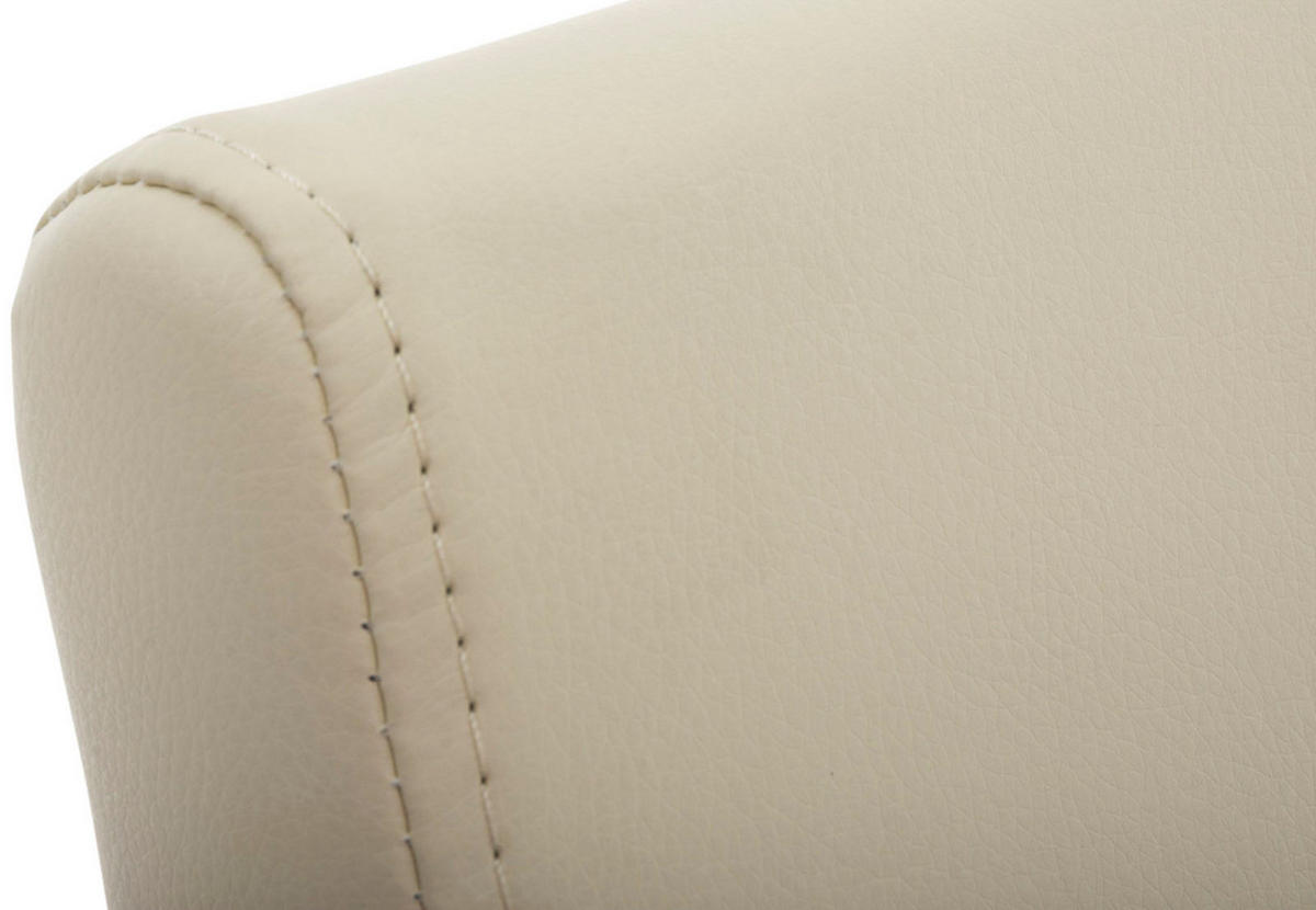 STUHL 2er Set Lederlook creme - Edelstahlfarben/Creme, Textil/Metall (40/88/50cm) - CLP