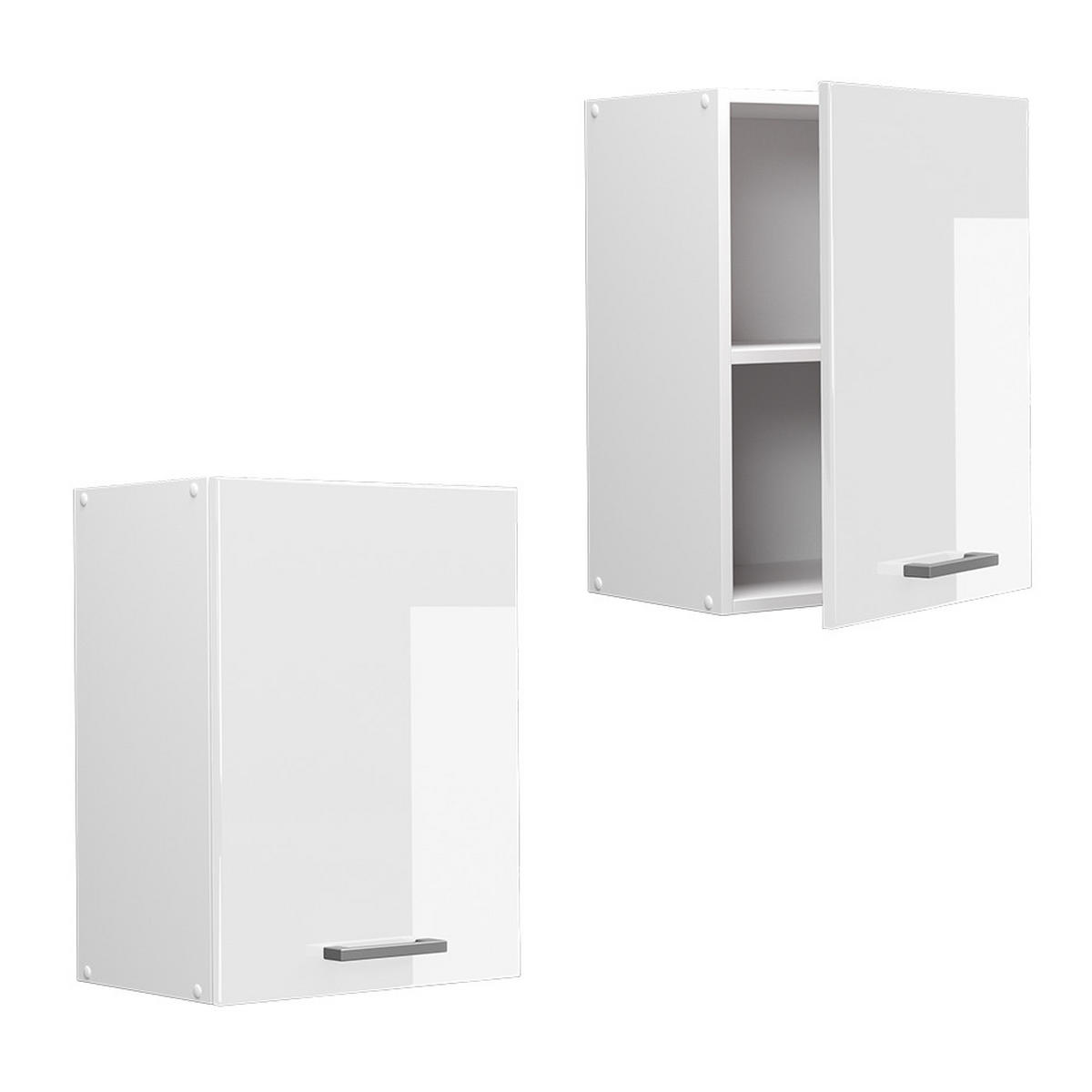 HÄNGESCHRANK R-Line Weiß Hochglanz 45 cm - Weiß Hochglanz/Weiß, Holzwerkstoff (45/60/31cm) - Vicco