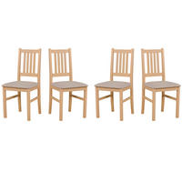 ESSZIMMERSTUHL - 4er-Set Bos 1 sonoma neve 13 - Mokka/Sonoma Eiche, Holz (43/94/40cm) - Leaf Design