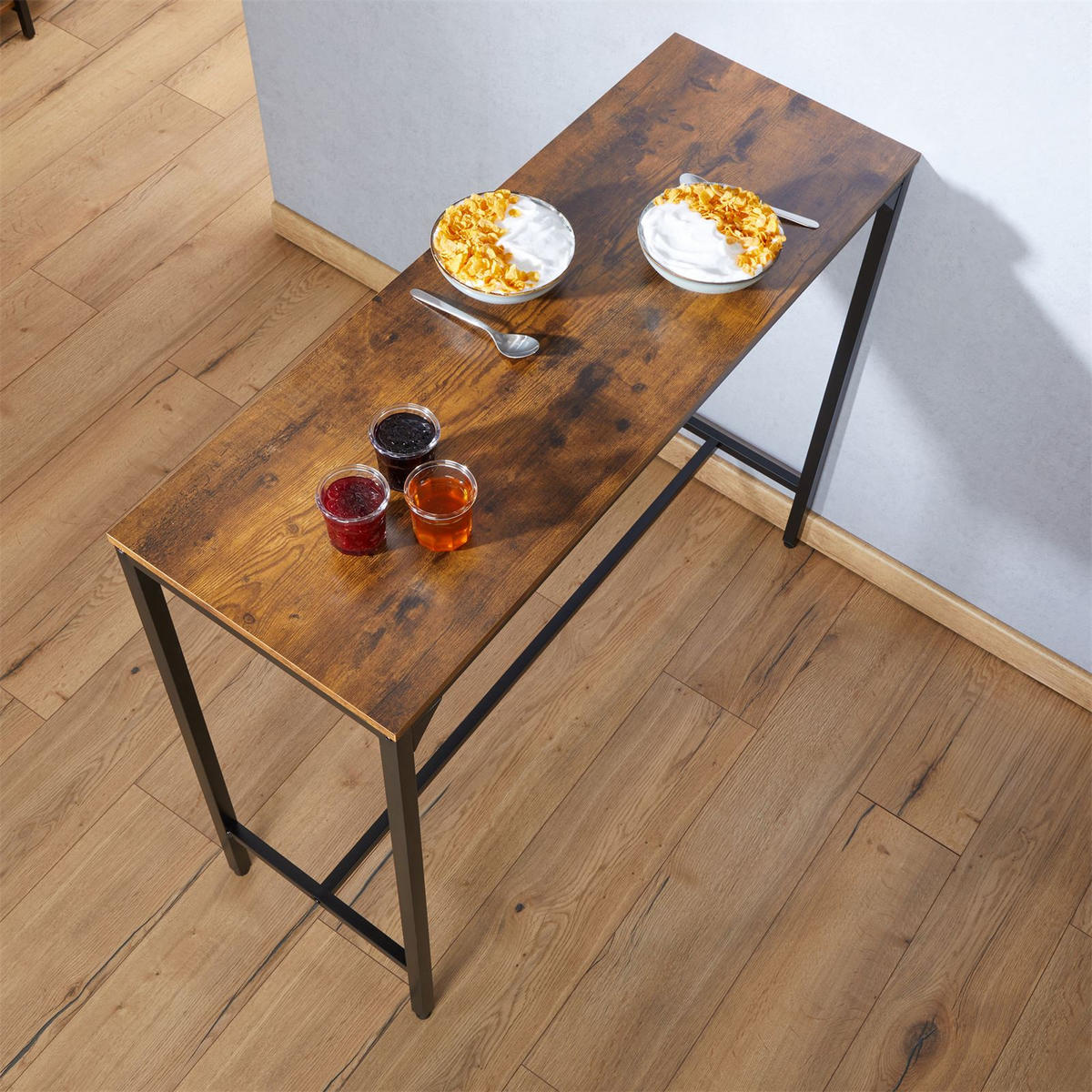 BARTISCH BRAGA - Dunkelbraun/Schwarz, Holzwerkstoff/Metall (110/92/40cm) - CARO-Möbel