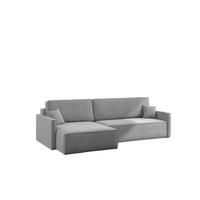 SCHLAFSOFA Carlos L-Form, Ecksofa Mit Bettkasten Und Schlaffunktion Stoff Salvador Rechts Grau - Grau, Holz/Textil (250/83/142cm) - Kaiser Möbel