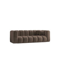 SOFA 3-Sitzer Modulares, Velvet-Stoff Riviera, Braun, GRAND - Braun, Holz (230/70/89cm) - Kaiser Möbel